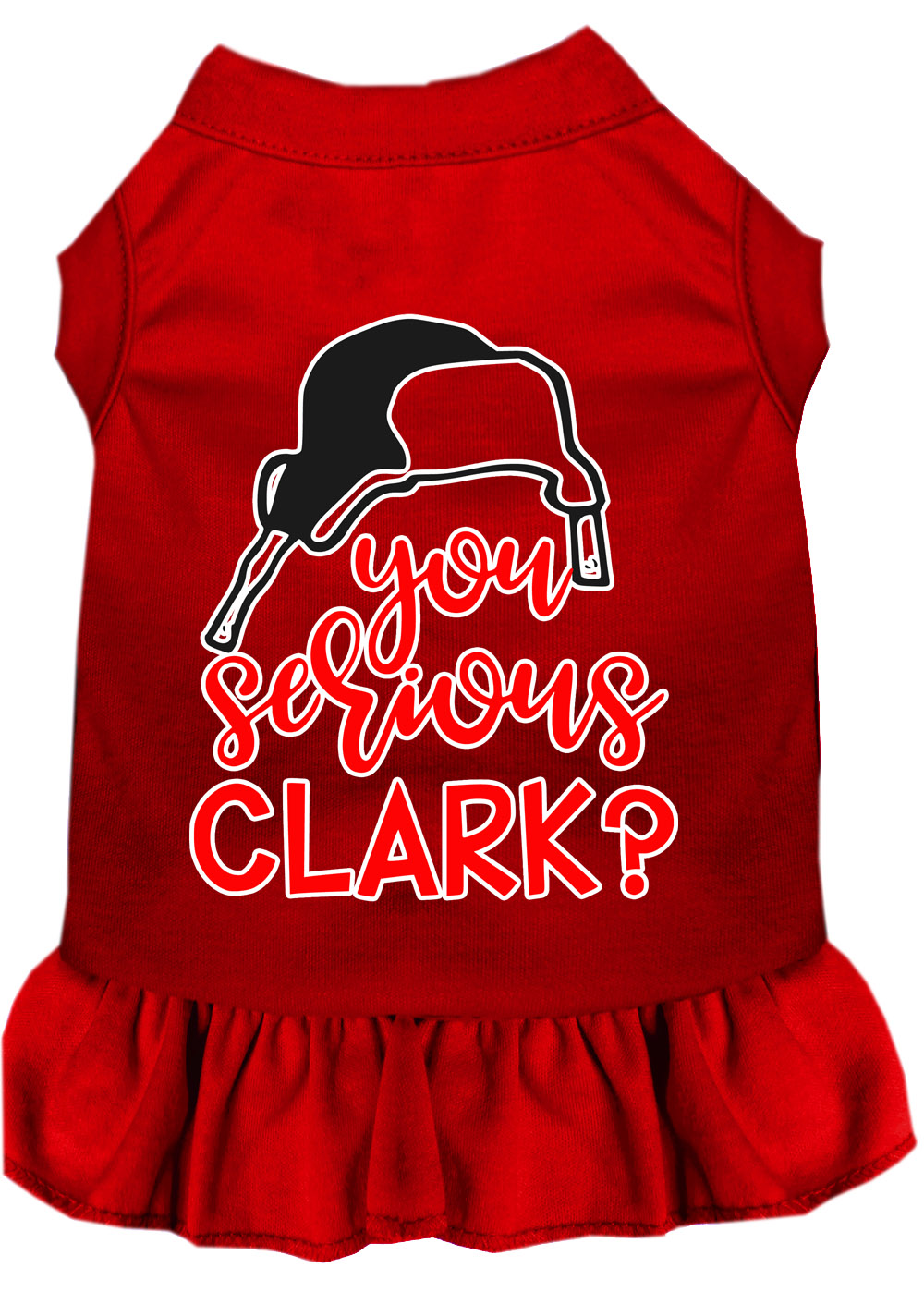 You Serious Clark? Screen Print Dog Dress Red XL